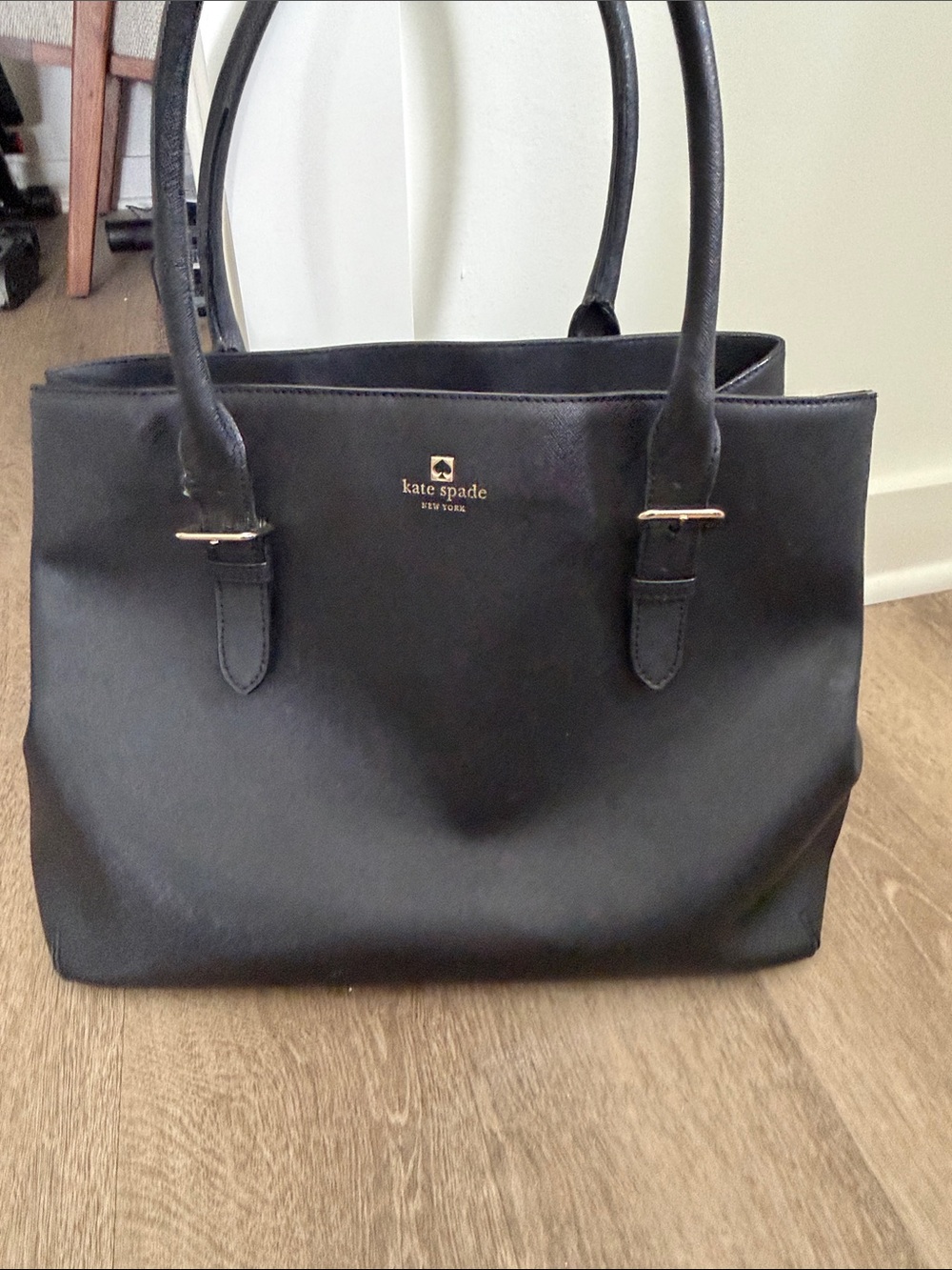 kate spade Black Leather Double-Handle Tote